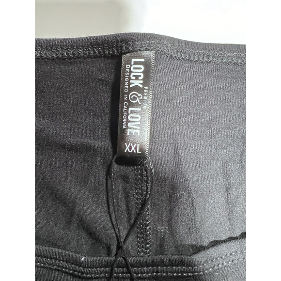 Lock & Love® Black Stretchy Pullover V-Neck Kimono Sleeve Top - Size XXL New - Picture 8 of 9